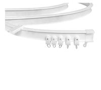 ZMTGLTG Tringle à Rideaux Pliable Blanche for balcons incurvés, 1 à 6 mètres, Forte capacité de Charge, adaptée aux fenêtres incurvées.(2.0m)