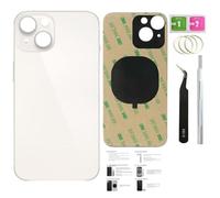 ZMVDJZ 14 Plus Verre arrière de rechange pour iPhone 14 Plus (Starlight, 6,7 pouces) avec ruban adhésif préinstallé, instructions d'installation (français non garanti) + outils de réparation