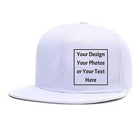 ZMvise Custom Your Picture Text Casquette de Baseball Sport Unisexe Réglable, Blanc, Medium
