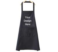 ZMvise Tablier de cuisine personnalisé avec logo personnalisé pour femmes et hommes, noir, taille unique