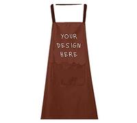 ZMvise Tablier de cuisine personnalisé avec texte en anglais "Custom Your Design" personnalisé unisexe pour femmes et hommes, marron, Taille Unique