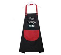 ZMvise Tabliers de cuisine personnalisés avec logo texte personnalisé pour femmes et hommes, noir 2, taille unique