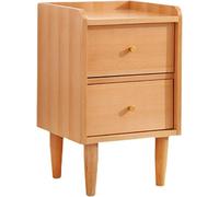 ZMYJTO Table de Chevet à 2 tiroirs Table de Chevet de Rangement Ultra-étroite en hêtre avec 4 Pieds, Mini Armoire de Chevet en Bois Massif pour Bureau à Domicile