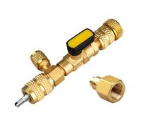 ZMYOZDO Outil d'installation de dissolvant de Noyau de Valve R410A R22, Double Taille, Ports 1/4 et 5/16 Pouces, CVC pour réfrigération, climatisation, Ligne A/C(KIT1)