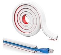 ZMZaoan 1m Mini Blanc Goulotte Passe Cable pour Un Câble, Cache-Câbles Auto-Adhésif - Cache Cable TV Mura Electrique en Silicone pour Cache Fil et Gestion des Cables Muraux