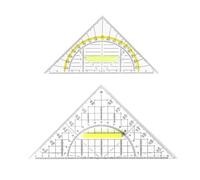 ZMZaoan Équerre avec Poignée Ecole triangles géométriques de 22 cm et 16 cm - Equerre Rapporteur avec Poignée échelle Triangulaire Combinée pour Mesure Longueur et Angle Idéal pour Dessiner