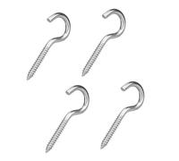 ZMZaoan Lot de 4 crochets à visser M8 x 100 mm en acier inoxydable - Vis à Crochet Lourde, Piton à Visser et Crochet Mural a Visser pour hamacs, auvents, fauteuils suspendus, chaises à bascule, câbles