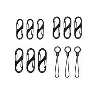 ZMZaoan Set de 12 Pièces Mousquetons et Boucles - 9 Mousquetons en Forme de S 48mm/40mm/32mm Double Mousqueton Crochet en métal avec 3 Anneaux de Suspension,Porte-clés Clip, Camping, Voyage