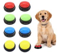 zmzdp Lot de 8 boutons d'enregistrement vocal pour chien et chat - Boutons colorés pour la communication - Enregistrement et lecture en 30 secondes - Cadeaux amusants pour animal de compagnie