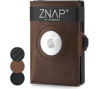Znap Airtag Portefeuille En Cuir De Qualité Supérieure Étui Pour Cartes De Crédit Pour Homme Portefeuille Pour Homme Blocage Rfid & Portefeuille Fin, Marron, 8, Minimaliste