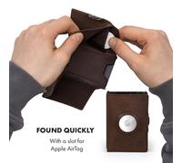 ZNAP Airtag Wallet 8 cartes, compartiment à pièces 8,9 x 1,5 x 6,3 cm (LxHxP) protection RFID