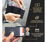 ZNAP Airtag Wallet Portefeuille 8 cartes compartiment monnaie 8,9 x 1,5 x 6,3 cm (LxHxP) Protection RFID