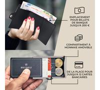 ZNAP Slim Wallet 12 Cartes pochette à monnaie 8,9 x 1,8 x 6,3 cm (LxHxP) Protection RFID