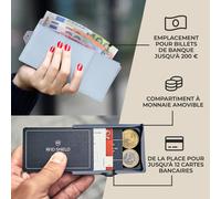 ZNAP Slim Wallet 12 Cartes pochette à monnaie 8,9 x 1,8 x 6,3 cm (LxHxP) Protection RFID