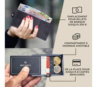 ZNAP Slim Wallet 8 Cartes pochette à monnaie 8,9 x 1,5 x 6,3 cm (LxHxP) Protection RFID