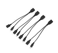 Znchgdtre Câble OTG USB 2 en 1 Micro-USB vers USB Alimentation 4 pcs USB | 4 câbles OTG 2 en 1 Micro-USB vers USB; clavier et clé USB par OTG, alimentation externe, prêt à l’emploi, streaming.