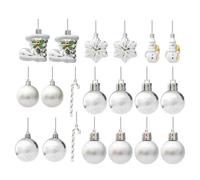 Znchgdtre Christmas Tree Ornaments Silver 20-Piece Bundle for Holiday Decor | Silver 20-piece ornament set with varied shapes-stars, snowflakes, bells-for flexible and playful holiday styling options.