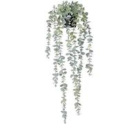 Znchgdtre Plante Suspension décorative Décor PVC | Porte-plante suspendue artificielle avec pot de 9 cm et hauteur jusqu’à 60 cm, feuilles vert sauge en PVC, sans entretien.