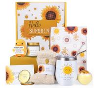 ZNCRSISTY Lot de 9 paniers cadeaux d'anniversaire personnalisés pour femme - Paniers cadeaux de tournesol pour femme avec joli canard positif, cadeau d'anniversaire pour maman, sœur, épouse