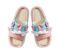 ZNEL Animal De Dessin Animé Pantoufles Chaussons en Forme De Lapin Et De Fleur Claquettes à Bout Ouvert pour Femme Sandales Kawaii Chaussures en Lin Quatre Saisons(36/37 EU, Flower-Pink)
