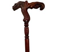 ZNEL Bâton De Marche en Bois Béquille 95cm Sculpté à La Main 10 Sortes d'animaux Formes De Têtes d'animaux Poignée Confortable, Canne en Vintage pour Hommes Et Femmes(95cm/37.4in, Crocodiles)