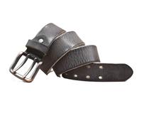 ZNEL Ceinture De Travail à Double Ardillon Résistante 2 Trous, Cuir épais Fait Main Sangle De Taille avec Boucle Carrée Vintage 3,8cm De Large(130cm/51, Black)