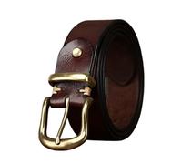 ZNEL Ceinture en Cuir Véritable pour Homme avec Boucle en Laiton Antique Largeur Réglable De 3,8 Cm Sangle De Taille Décontractée Coupe Confortable Et Durable(115cm/45, Coffee)
