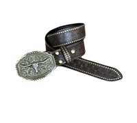 ZNEL Ceintures Western En Cuir Clouté Cowboy Cowgirl Avec Boucle En Relief Animaux Gravés Turquoise Incrustée Sangle De Taille Gaufrées Florales(110cm/43, N)