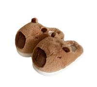 ZNEL Chaussons en Peluche Capybara Pantoufles Claquettes Kawaii Chaudes Et Moelleuses pour Femme Chaussures D'intérieur Et D'extérieur à Semelles épaisses(36/37 EU, Brown)