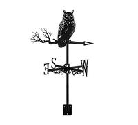 ZNEL Chouette Girouette De Inoxydable en Métal avec Motif Hibou Oiseaux Orientation du Vent Indicateur Décoration pour Jardin, Toit, Padel Extérieur,Owl