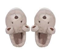 ZNEL Femme Homme Pantoufles Tête d'ours Chaussons en Peluche Animal Mignon Chauds, Antidérapants, Semelle épaisse, Coton Doux Et Moelleux Chaussures pour La Chambre(42/43 EU, Khaki)