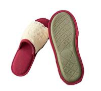 ZNEL Femme Pantoufles en Dentelle à Imprimé Floral Confortables, Lavables Et Respirants Chaussures D'intérieur en Coton Doux à Enfiler Bout Ouvert Chaussons(38/39 EU, B-Red)