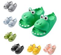 ZNEL Femmes Garçons Fille Nuage Dinosaure Chaussons Diapositives Animal grande gueule Bout ouvert Nouveauté Glissière antidérapante pour Douche Plage Cour Rue Jouant(39-40, Green2)