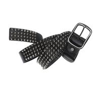 ZNEL Femmes Hommes Ceinture Cloutée Pyramide Clous - Punk Rock Goth Metal Rivet Sangle en Cuir De Vachette pour Pantalon De Jean(125cm/49, Black)