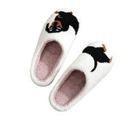 ZNEL Femmes Hommes Pantoufles Pelucheuses Chats Chiens Motif Dessin Animé Chaussons D’Animaux Mousse à Mémoire De Forme Couple en Peluche Chaussures D’intérieur(36/37 EU, Dachshund)