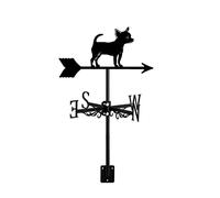 ZNEL Girouette en Métal Petit Chien Animal Ornement Indicateur De Direction du Vent Décoration De Toit Accessoires pour Jardin Patio Cour Extérieure, Chihuahua