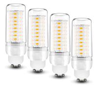 ZNEL Lot De 4 Ampoules Tubulaires GU10 LED 12W, Blanc Chaud 3000K, Angle De Rayonnement De 360°, Lumière Économique pour L'éclairage De La Maison Ampoules LED D'intérieur,AC 220V~240V