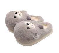 ZNEL Mignonnes Confortables Et Chaudes Douceur Pelucheuse Pantoufles Phoque Motif Animal Lion De Mer Semelle Plateforme Antidérapante Chaussons De Chambre(40/41 EU, Sea Lion)