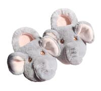 ZNEL Nouveauté Animal Pantoufles pour Adultes et Enfants Mignon Éléphant Doux Peluche Chaussures de Maison Duveteux Chaussons Dessin animé Cadeaux pour Noël d'anniversaire(40-41, Blue)