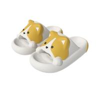 ZNEL Pantoufles Confortables Chien Corgi pour Femme Claquettes Antidérapantes Chaussures Intérieur Et Extérieur Ultra-Doux Chaussons Épais Tendance pour Chiots(40/41 EU, Yellow)