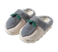 ZNEL Pantoufles Femme Homme Forme Pêche Douce Et Moelleuse Chaussons Chauds Et Confortables en Peluche Chaussures à Enfiler D'intérieur(44/45 EU, Gray)