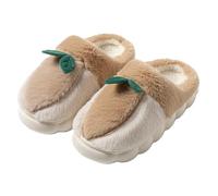 ZNEL Pantoufles Femme Homme Forme Pêche Douce Et Moelleuse Chaussons Chauds Et Confortables en Peluche Chaussures à Enfiler D'intérieur(38/39 EU, Khaki)