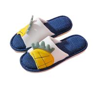 ZNEL Ultra-Légères Et Souples Intérieur Pantoufles Bout Ouvert Forme Fruit Chaussures en Coton Et Lin Semelle Absorbante Antidérapante Chaussons De Maison(38/39 EU, Blue)