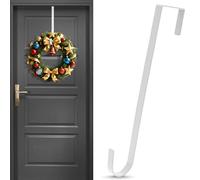 ZningEsxi 30 cm Guirlande Couronne de Porte d'entrée Métal Crochet Pour d'entrée Noël Halloween Pâques Accrocher Décoration Mur Couronnes(Blanc, 1 Pc)