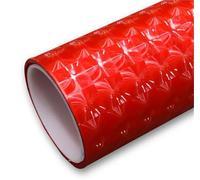 ZNJAMN Bande RéFléChissante Lot de 3 Autocollants réfléchissants for Voiture, marquage sécurité, Style Automobile pour VéLo, Voiture, Moto(Red,30cm x 100cm)