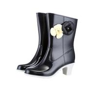 ZNJAMN Bottes De Pluie Pour Adultes Bottes de pluie for femme, couvre-bottes d'extérieur blanches, longues et imperméables, antidérapantes Pour ImperméAbles(Black,40)