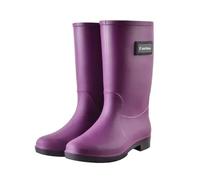 ZNJAMN Bottes De Pluie Pour Adultes Bottes de pluie for femmes, quatre saisons, mi-tube, imperméables, antidérapantes, en caoutchouc, avec revêtement coton Pour ImperméAbles(Purple,39)