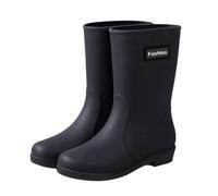 ZNJAMN Bottes De Pluie Pour Adultes Bottes de pluie for femmes, quatre saisons, mi-tube, imperméables, antidérapantes, en caoutchouc, avec revêtement coton Pour ImperméAbles(Black cotton,36)