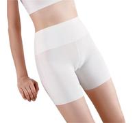 ZNJAMN Culottes Courtes pour Femmes 2pcs Summer Women Thin Ice Silk Safety Short Pants Female Large Size Anti Rub Shorts Panties Lady No Trace Underwear pour Femmes(White,2XL (82-100kg))