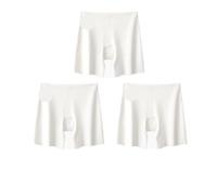 ZNJAMN Culottes Courtes pour Femmes 3pcs Women's Shorts Under The Skirt Safety Short Pants Ice Silk Female Boxer Women Seamless Panties Underwear for Summer pour Femmes(White,XL)